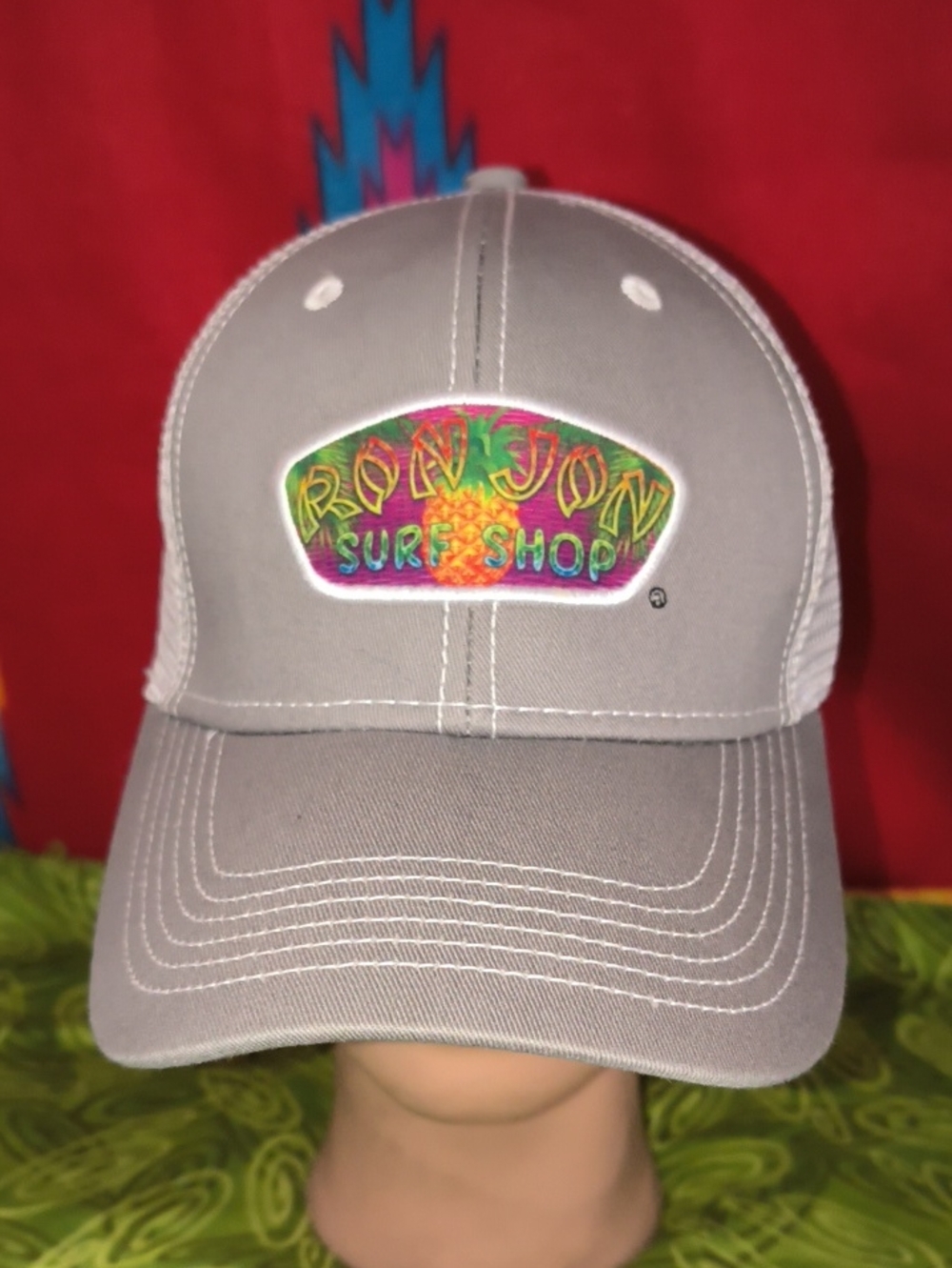 Ron Jon Surf Shop Myrtle Beach Stitched Patch Trucker Strap-on Hat Cap OSFA